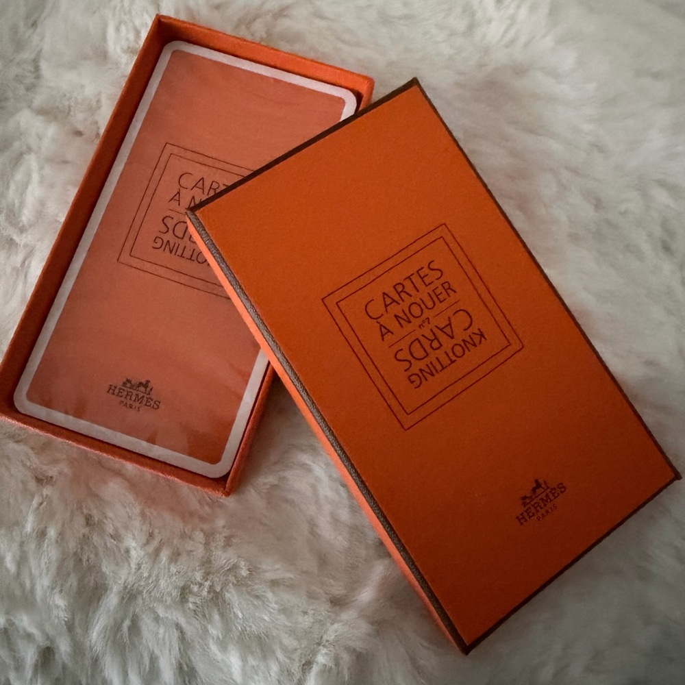 Hermès Orange knotting cards new in Box